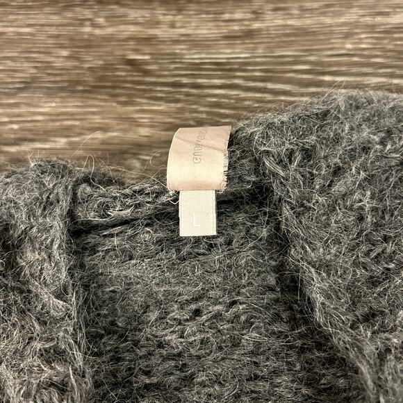 Gudrun & Gudrun Suri Alpaca Wool Grey Fuzzy Turtleneck Sweater L Made in Peru - Picture 8 of 12